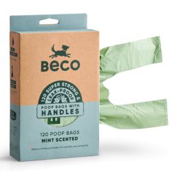 Beco Poop Bags with Handles Mint Scented, 120's