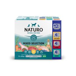 Naturo Adult Dog with Rice Mixed Selection Variety 12 Pack, 400g
