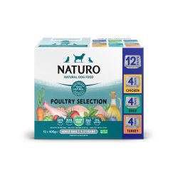 Naturo Adult Dog Grain Free Variety Poultry Selection Trays, 12x400g