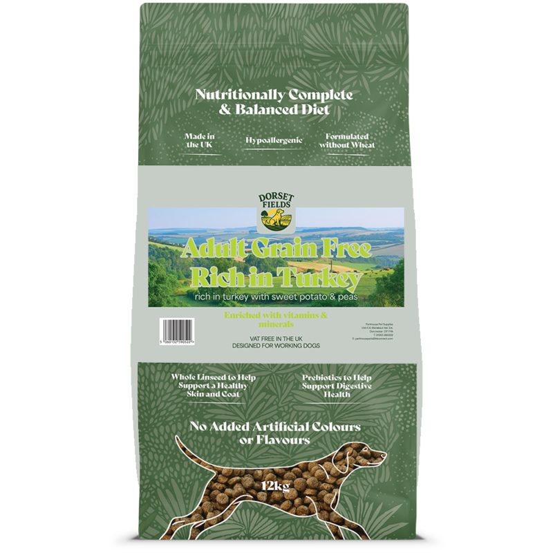 Dorset Fields Working Adult Dog Grain Free Rich in Turkey & Vegetables