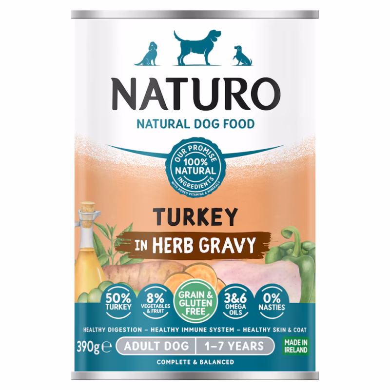 Naturo Adult Dog Grain & Gluten Free Turkey in a Herb Gravy, 390g
