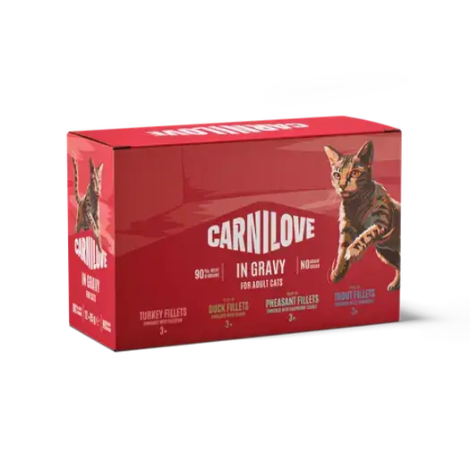 CARNILOVE Gravy Pouches Multipack, 12 x 85g